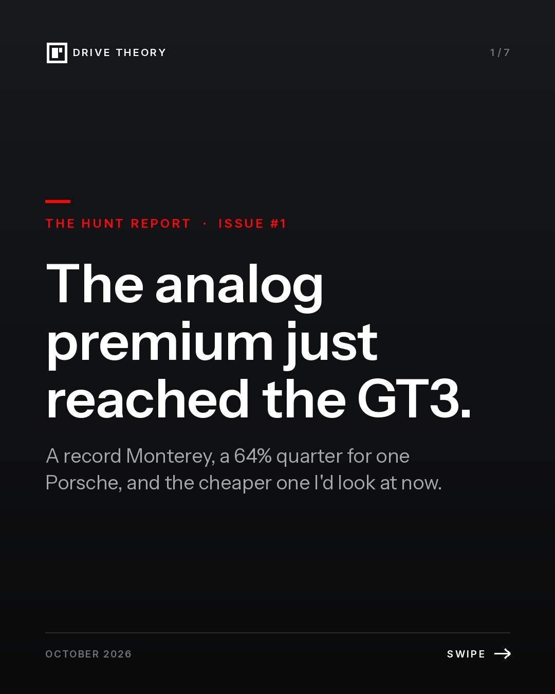 The analog premium just reached the GT3.